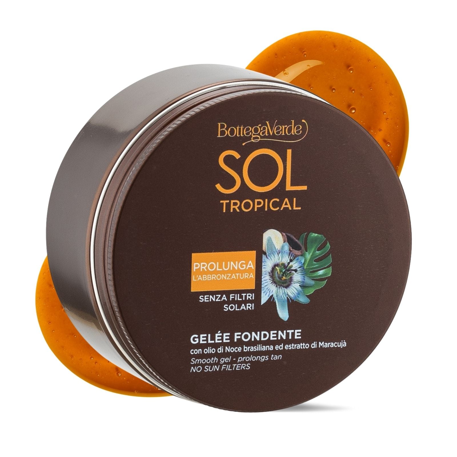 SOL Tropical - Smooth gel - for a golden, even tan - with Brazil Nut oil and Passion Fruit extract - no sun filters (200 ml) - prolongs tan