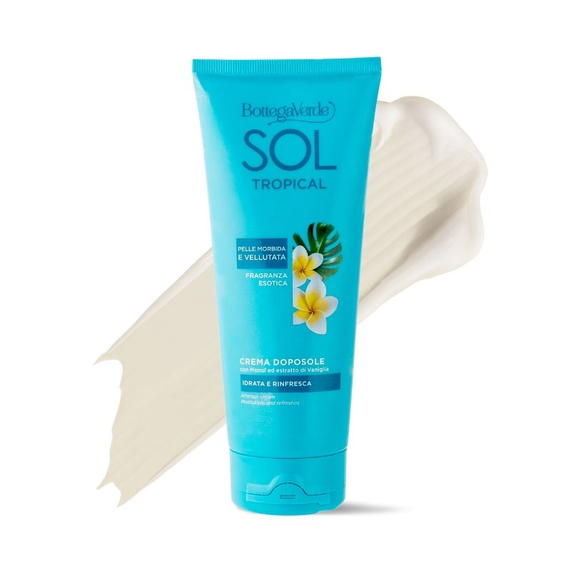 SOL Tropical - After sun cream - moisturises and refreshes - with Monoï and Vanilla extract (200 ml) - soft and velvety skin - exotic fragrance