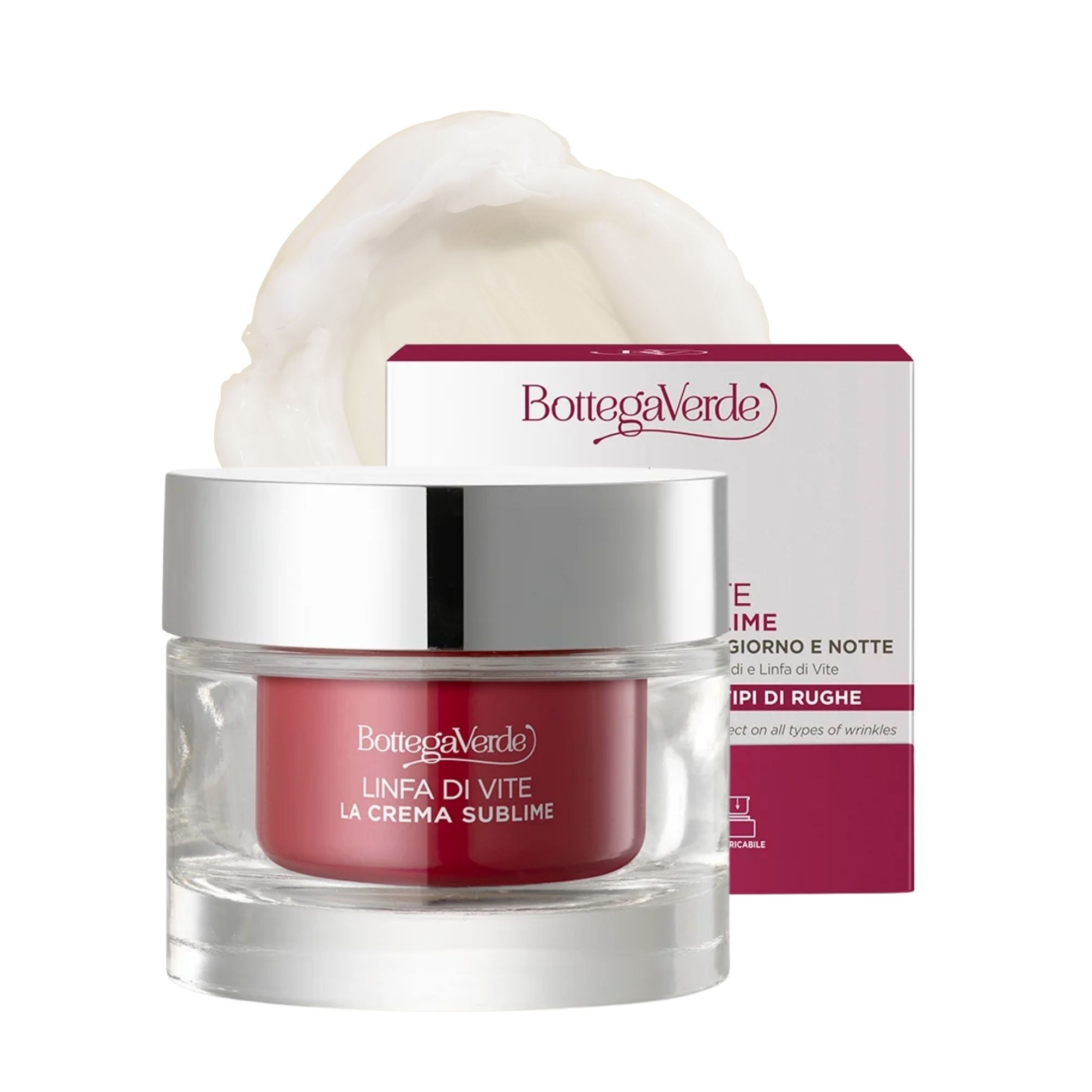 Sublime cream - Day and night anti-wrinkle face treatment - filler effect on all types of wrinkles - 2-PEPTIDE LINFA COMPLEX with Peptides and Vine Sap (50 ml) - all skin types