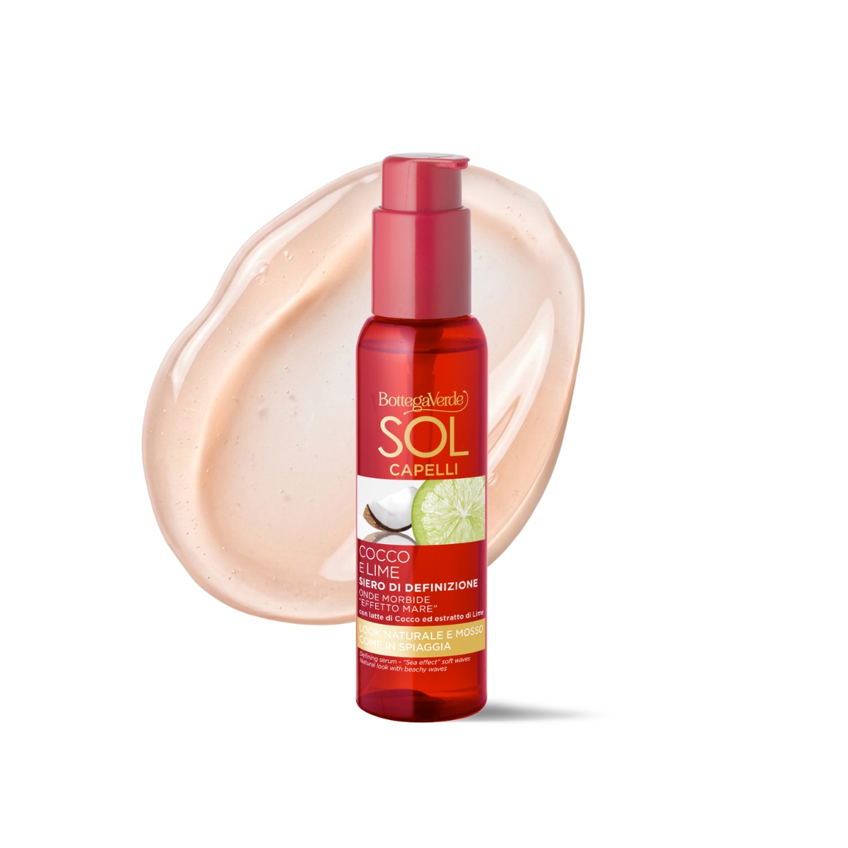 SOL Capelli - Defining serum - &iquest;Sea effect&iquest; soft waves - with Coconut milk and Lime extract (100 ml) - natural look with beachy waves