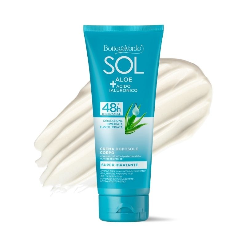 Crema corporal aftersun - superhidratante - con zumo de Aloe hiperfermentado y Ácido Hialurónico (200 ml) - 48 h* de hidratación - hidratación inmediata y duradera