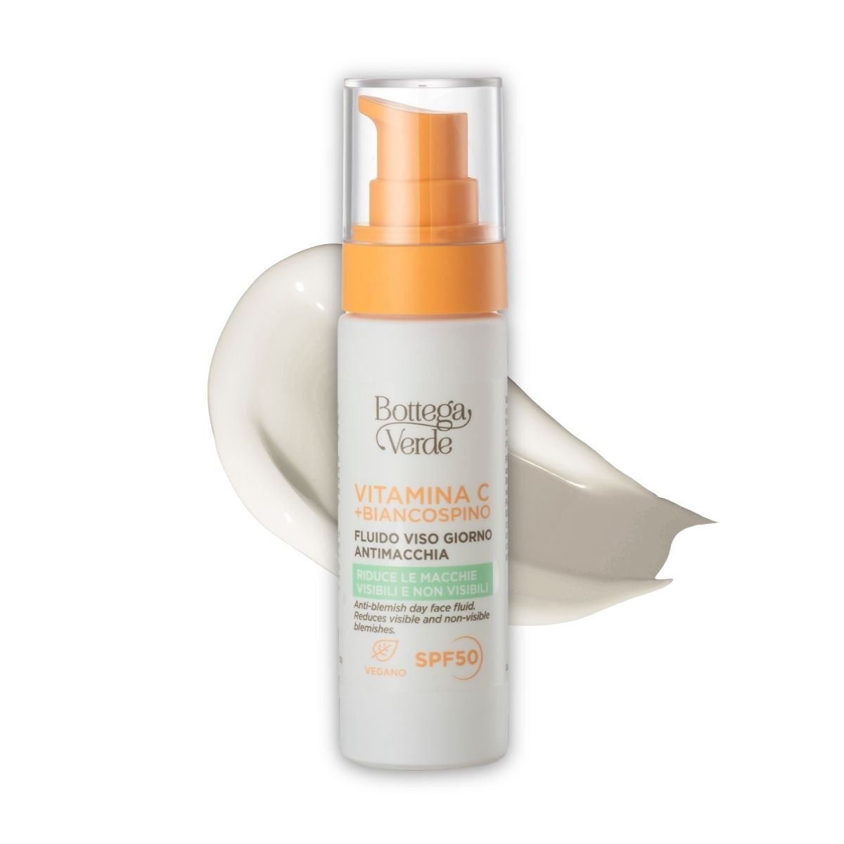 Vitamina C + Espino blanco - Fluido facial de d&iacute;a antimanchas SPF50 - con Vitamina C, Espino blanco y Cybright (30 ml) - reduce las manchas visibles y no visibles