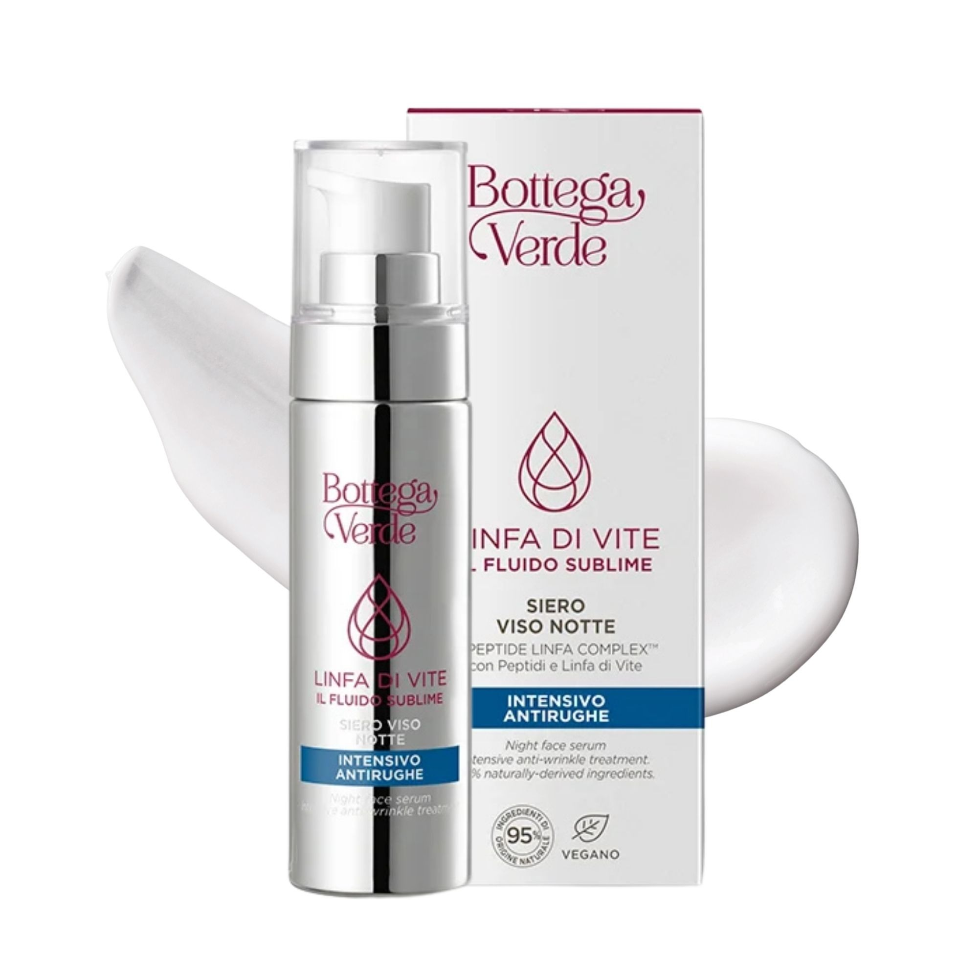 Fluido sublime - Concentrado facial de noche - regenerador renovador - 2-PEPTIDE LINFA COMPLEX con Péptidos y Savia de Vid (30 ml) - todo tipo de pieles