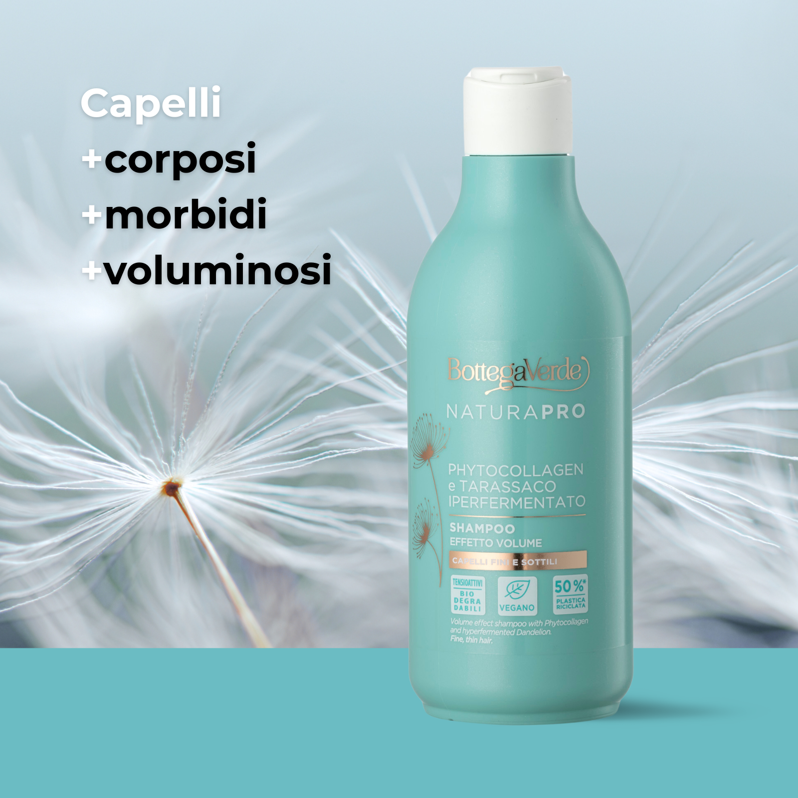 Phytocollagen e Tarassaco iperfermentato - Shampoo - effetto volume - capelli fini e sottili