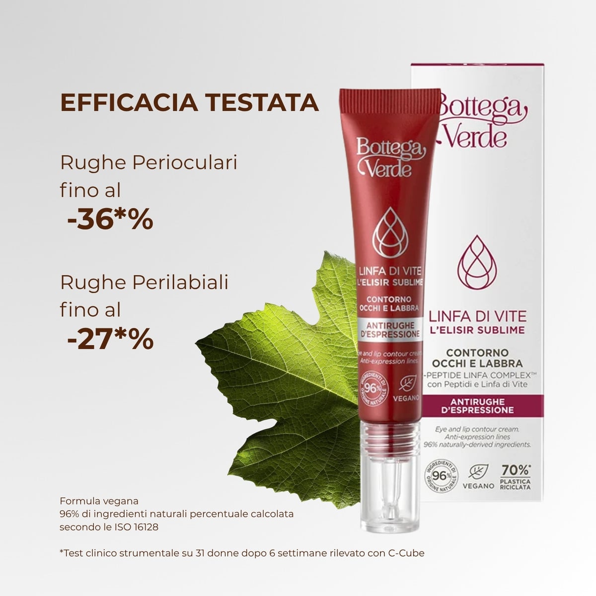 Linfa di Vite - L'Elisir sublime - Contorno occhi e labbra - antirughe d'espressione - 2-PEPTIDE LINFA COMPLEX<TM/> con Peptidi e Linfa di Vite - tutti i tipi di pelle