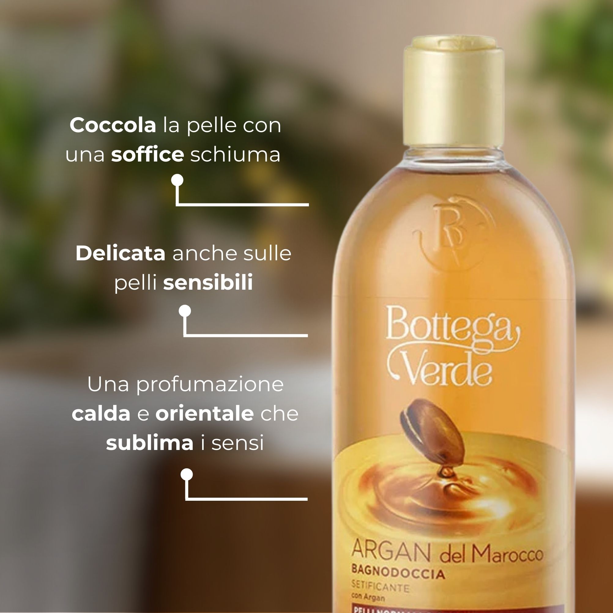 Argan del Marocco - Bagnodoccia -  setificante   - con  Argan - pelli normali o secche