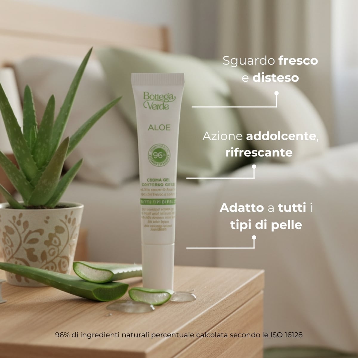 Aloe - Cremagel contorno occhi - sguardo fresco e disteso - con 50% succo di Aloe* bio - tutti i tipi di pelle