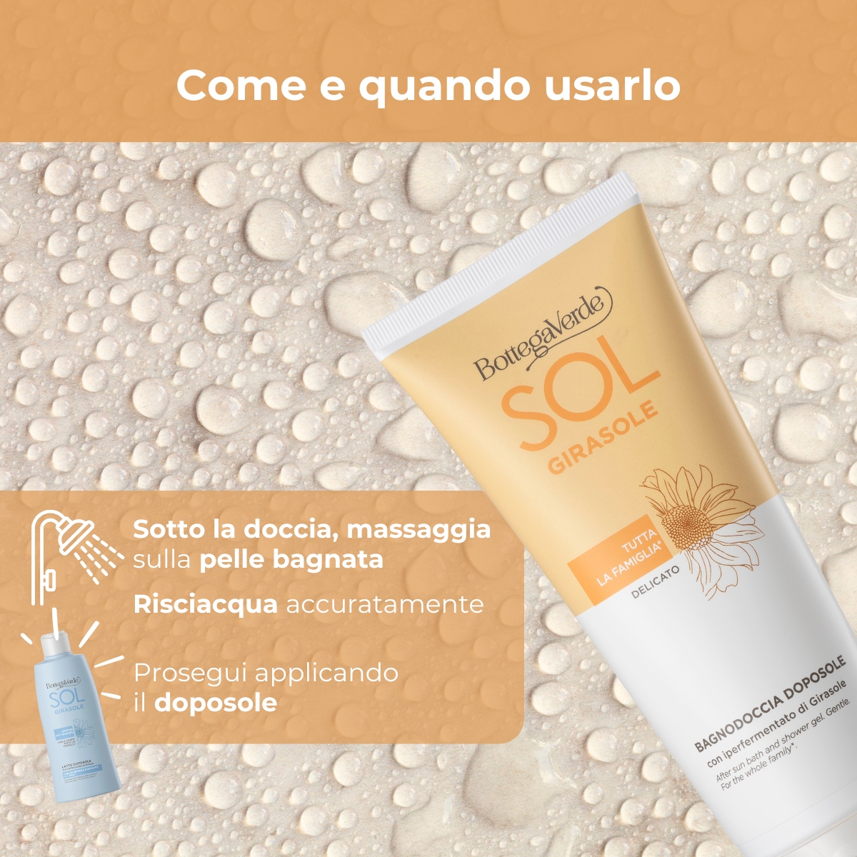 SOL Girasole - Bagnodoccia doposole - delicato- con iperfermentato di Girasole di Tenuta Bottega verde