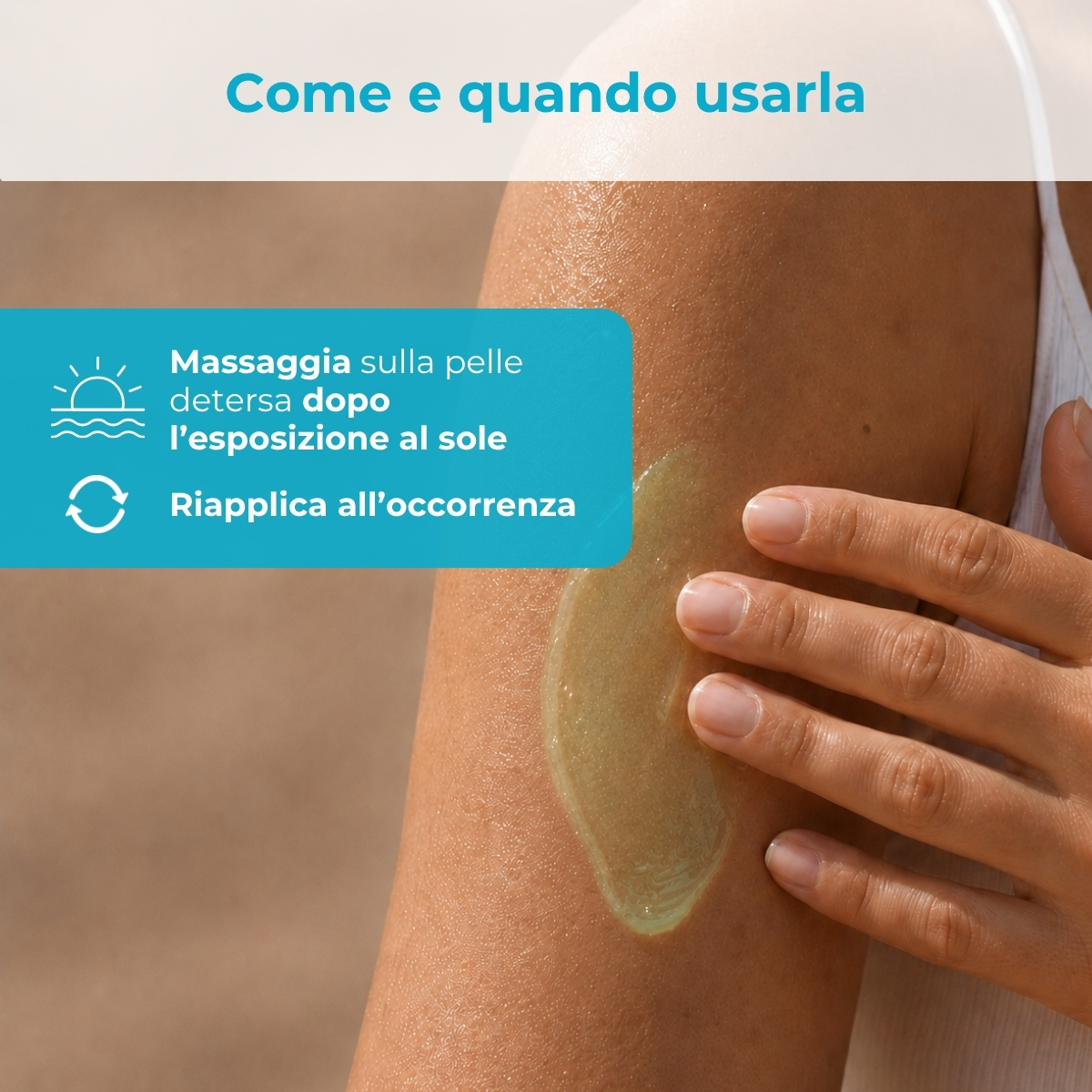 SOL Aloe Acido Ialuronico - Gel doposole corpo - idratante con 90% di succo di Aloe* e Acido Ialuronico - azione rinfrescante immediata