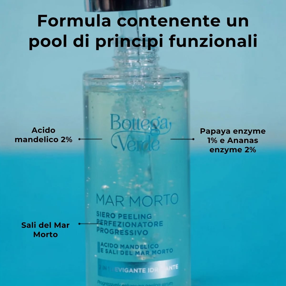 MAR MORTO - Siero peeling - perfezionatore progressivo - acido Mandelico e Sali del Mar Morto - azione perfezionatrice progressiva - 2 in 1 levigante e idratante