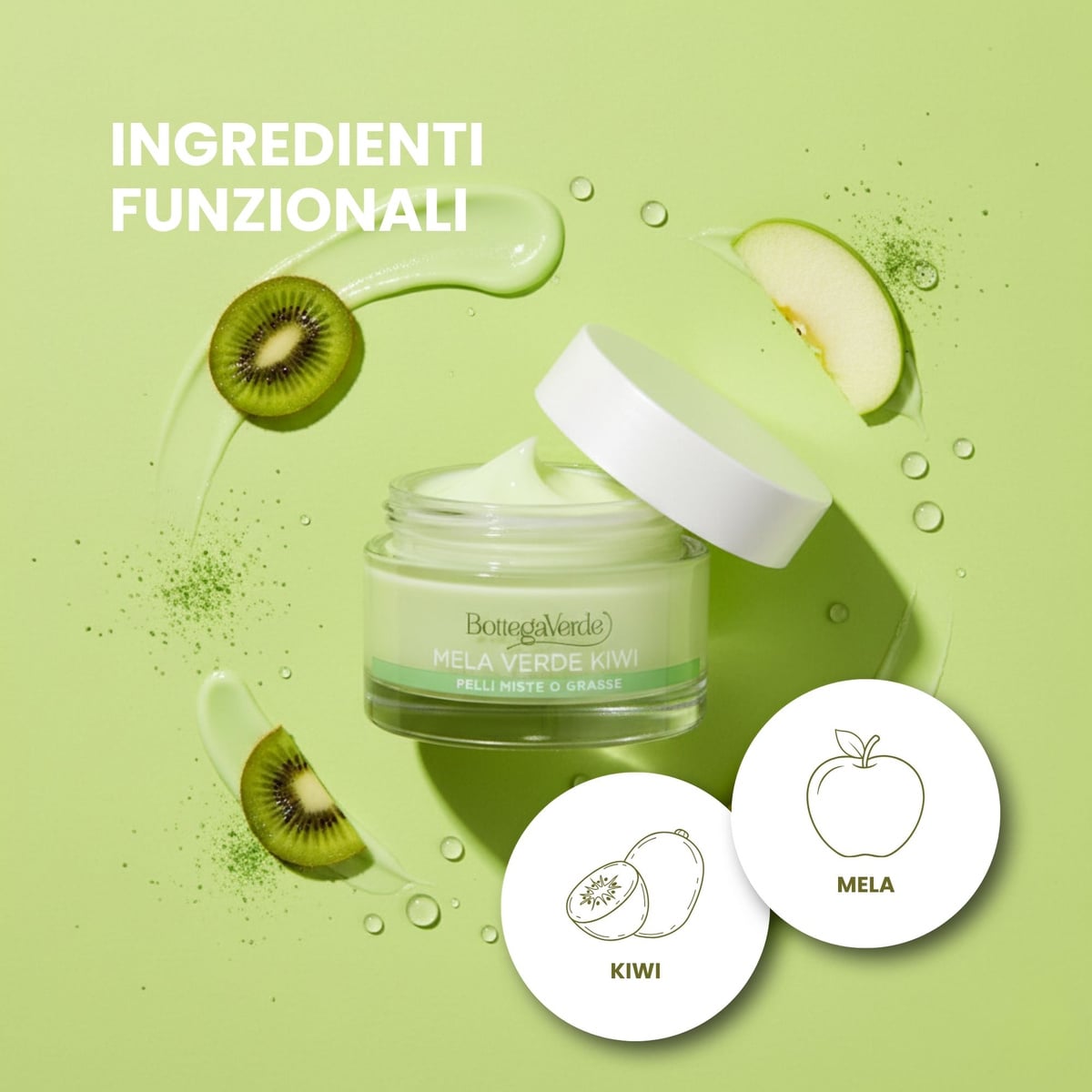 Estratti di bellezza - Crema gel - Mela verde e Kiwi - idrata opacizza - pelli miste o grasse