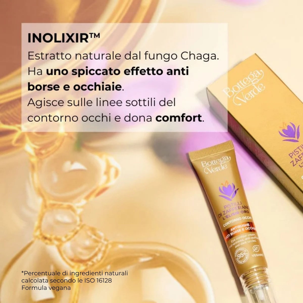Pistilli di Zafferano - L'Elisir  oro - Contorno occhi - antirughe anti borse e occhiaie - con SAFFRON-IDE PRO AGE<TM/> con Ceramidi e iperfermentato di Zafferano