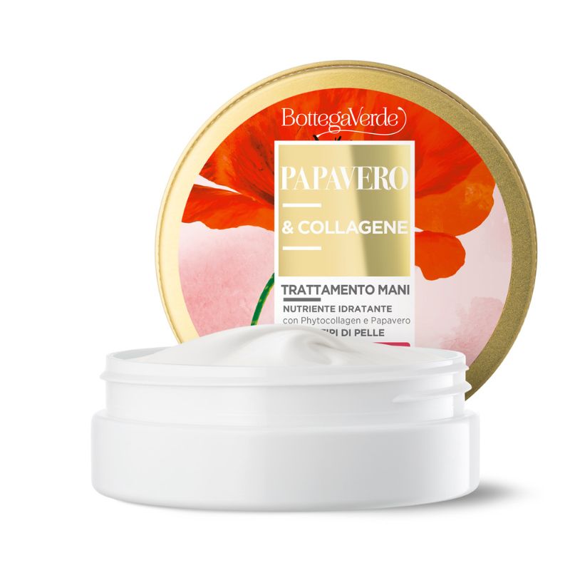 Papavero e Collagene - Trattamento mani - nutriente idratante - con Phytocollagen ed iperfermentato di Papavero di Tenuta Bottega Verde - tutti i tipi di pelle