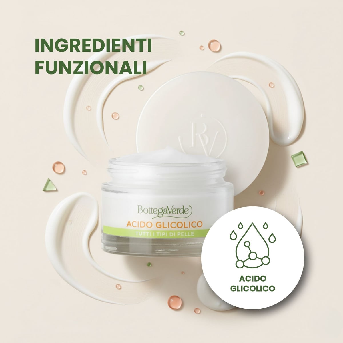 Estratti di bellezza '' Crema viso rinnovatrice - acido Glicolico estratti della Frutta '' perfeziona uniforma illumina - tutti i tipi di pelle