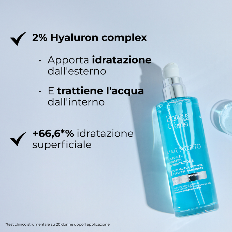 Mar Morto - Siero gel booster di idratazione - con Hyaluron Complex e Sali del Mar Morto - idratazione immediata e prolungata