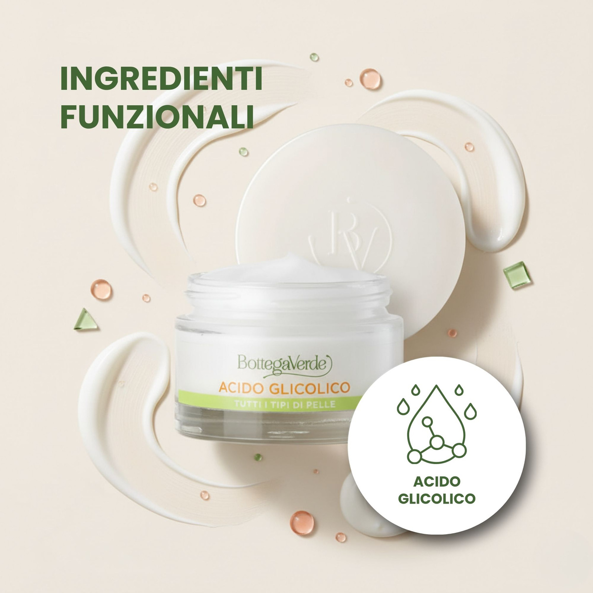 Estratti di bellezza '' Crema viso rinnovatrice - acido Glicolico estratti della Frutta '' perfeziona uniforma illumina - tutti i tipi di pelle