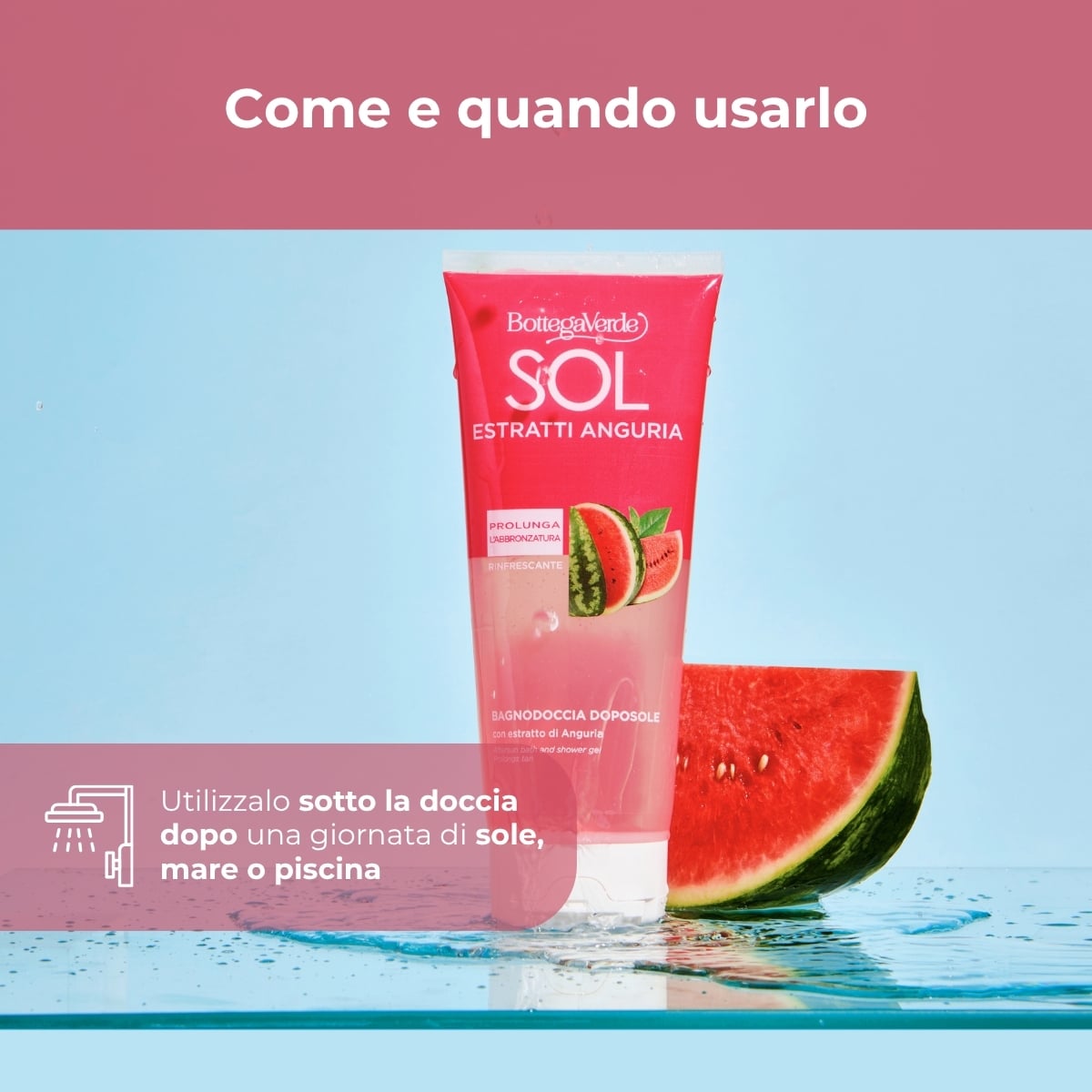 SOL Estratti Anguria - Bagnodoccia doposole - rinfrescante - con estratto di Anguria - prolunga l'abbronzatura