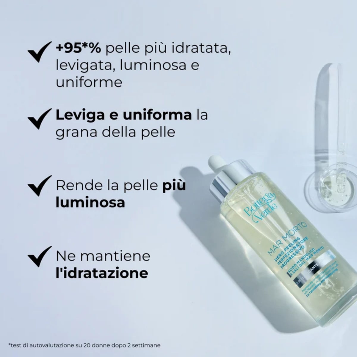 MAR MORTO - Siero peeling - perfezionatore progressivo - acido Mandelico e Sali del Mar Morto - azione perfezionatrice progressiva - 2 in 1 levigante e idratante