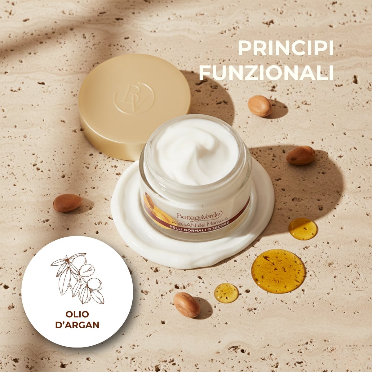 Argan del Marocco - Crema  viso - antiet&agrave; nutriente - con olio di Argan - pelli normali o secche