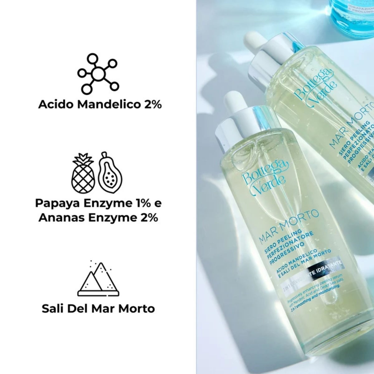 MAR MORTO - Siero peeling - perfezionatore progressivo - acido Mandelico e Sali del Mar Morto - azione perfezionatrice progressiva - 2 in 1 levigante e idratante