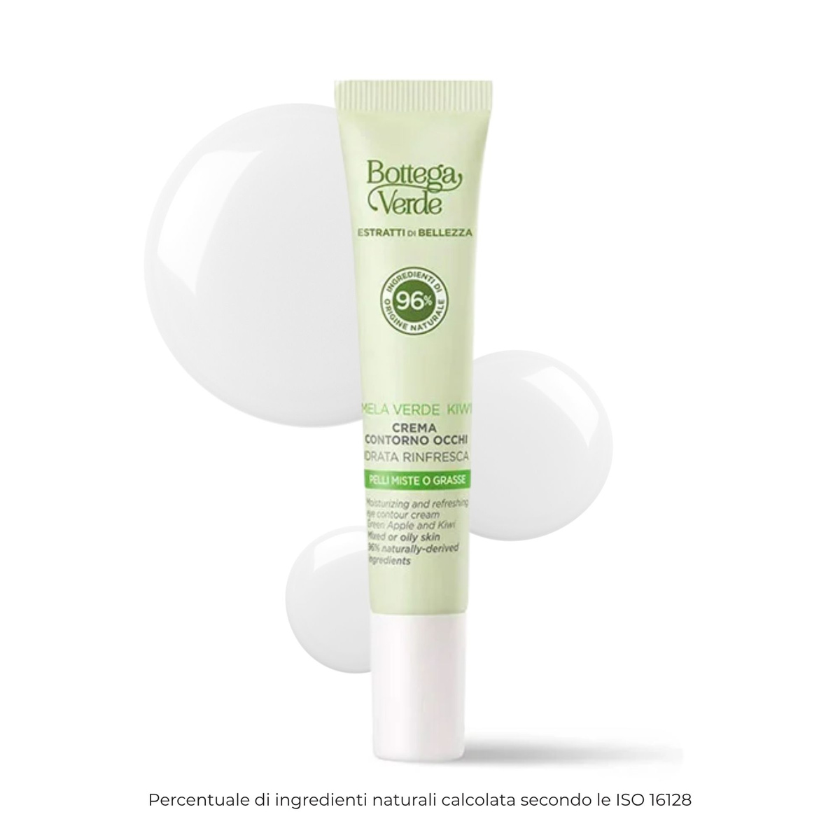 Estratti di bellezza - Crema contorno occhi - Mela verde e Kiwi - idrata rinfresca tonifica - pelli miste o grasse