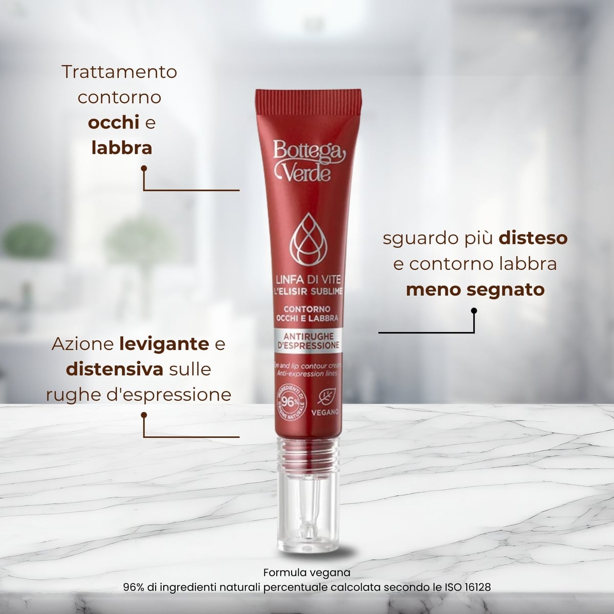 Linfa di Vite - L'Elisir sublime - Contorno occhi e labbra - antirughe d'espressione - 2-PEPTIDE LINFA COMPLEX<TM/> con Peptidi e Linfa di Vite - tutti i tipi di pelle
