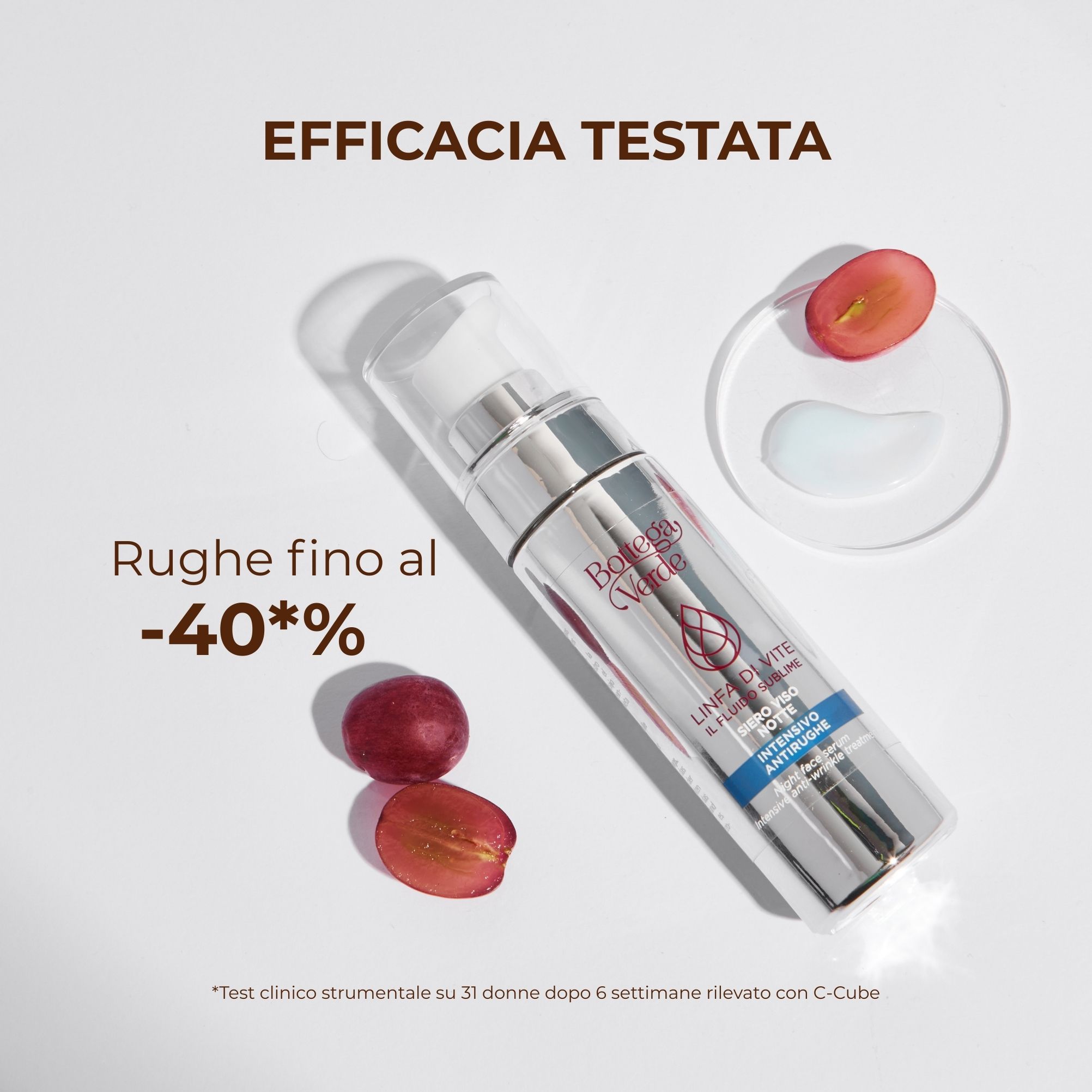 Linfa di Vite - Il Fluido sublime - Siero viso notte - intensivo antirughe - 2-PEPTIDE LINFA COMPLEX<TM/> con Peptidi e Linfa di Vite - tutti i tipi di pelle