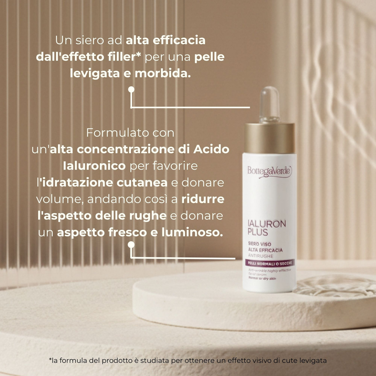 Ialuron plus - Siero viso ad alta efficacia, antirughe, effetto filler*, con acido Ialuronico concentrato - pelli normali o secche