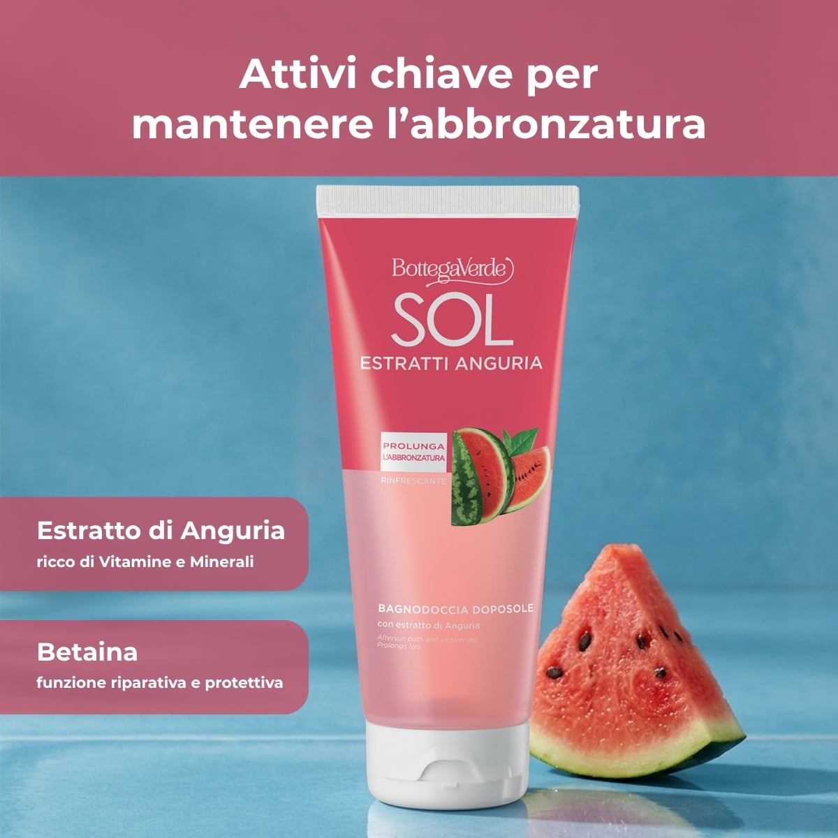 SOL Estratti Anguria - Bagnodoccia doposole - rinfrescante - con estratto di Anguria - prolunga l'abbronzatura