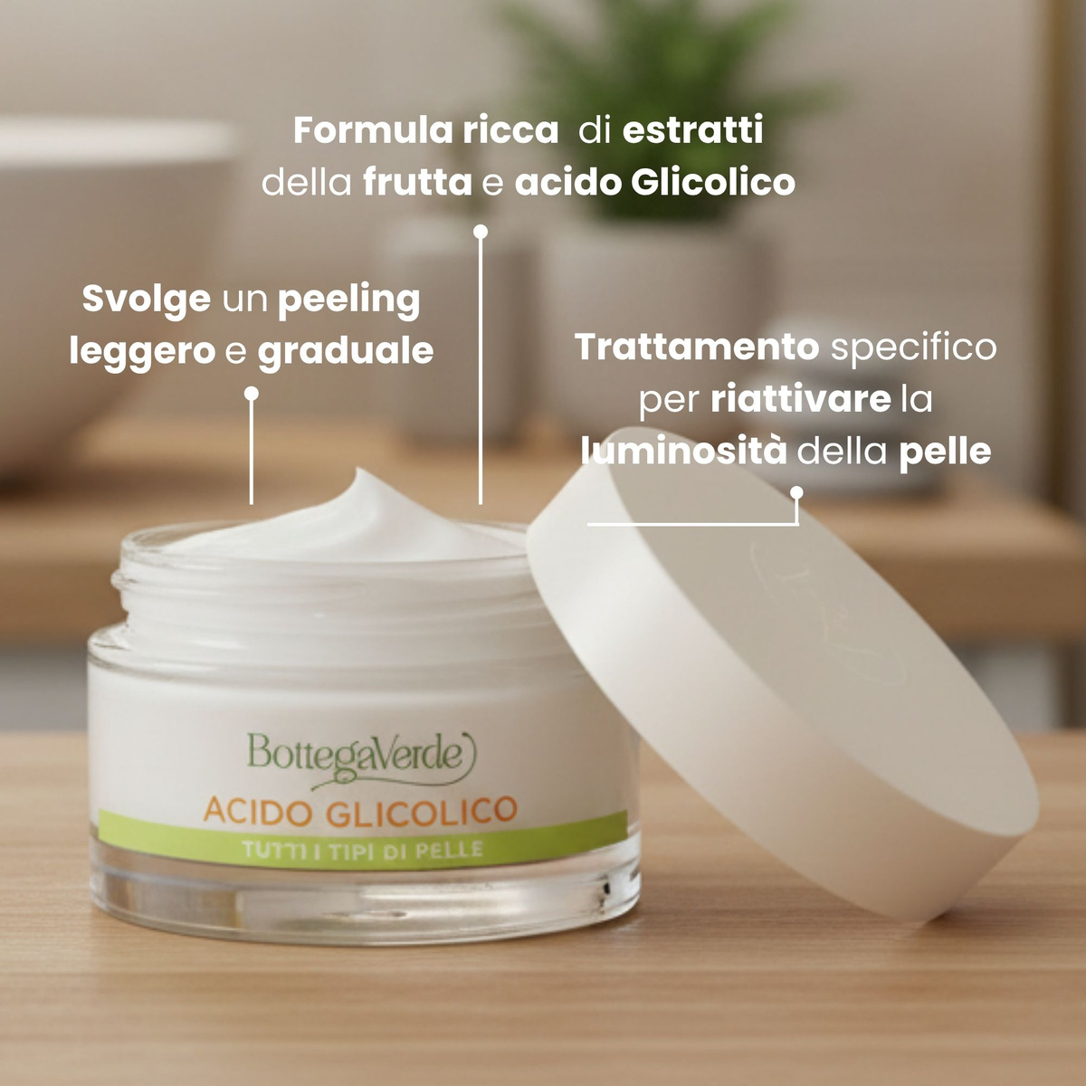 Estratti di bellezza '' Crema viso rinnovatrice - acido Glicolico estratti della Frutta '' perfeziona uniforma illumina - tutti i tipi di pelle