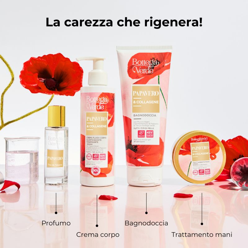 Papavero e Collagene - Trattamento mani - nutriente idratante - con Phytocollagen ed iperfermentato di Papavero di Tenuta Bottega Verde - tutti i tipi di pelle