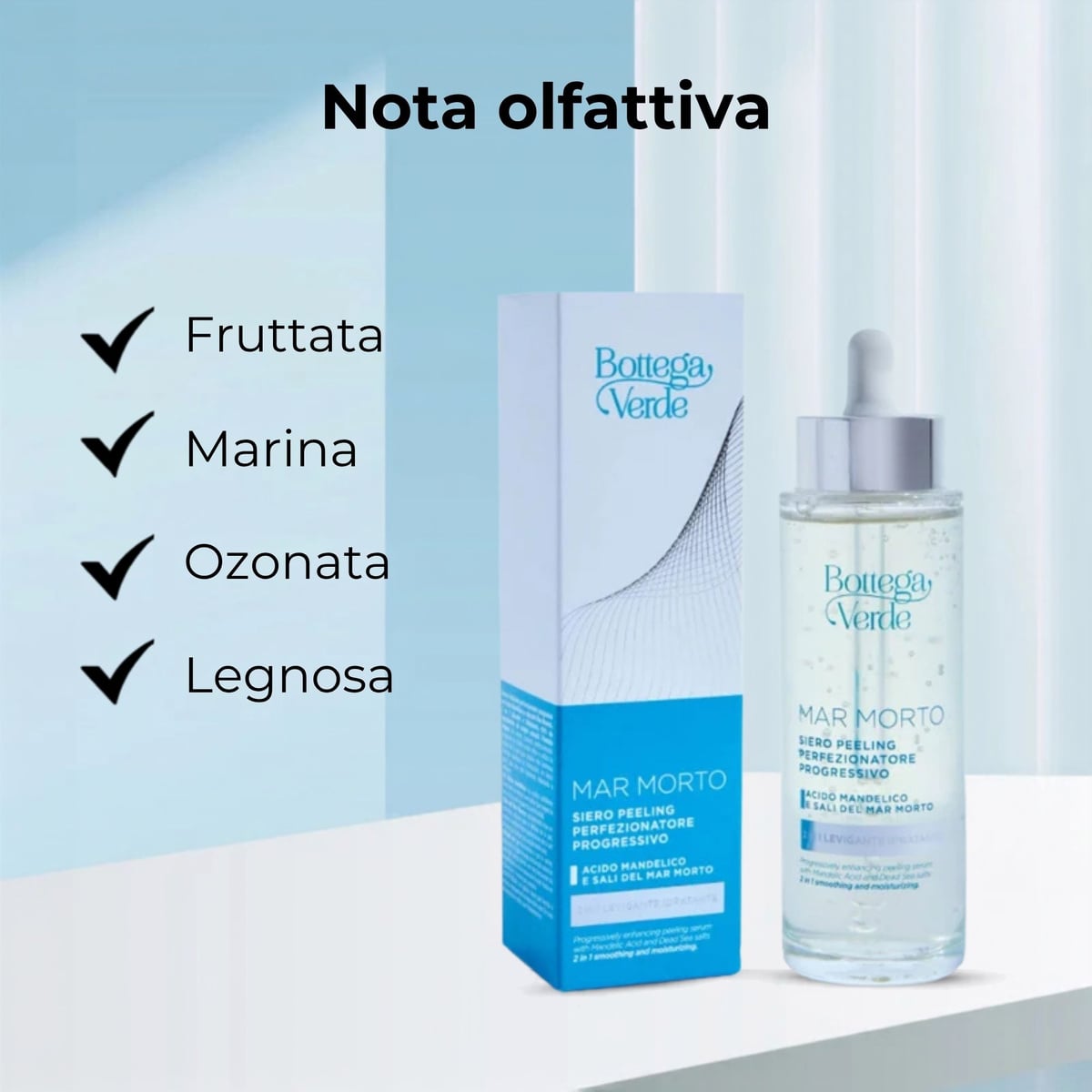 MAR MORTO - Siero peeling - perfezionatore progressivo - acido Mandelico e Sali del Mar Morto - azione perfezionatrice progressiva - 2 in 1 levigante e idratante
