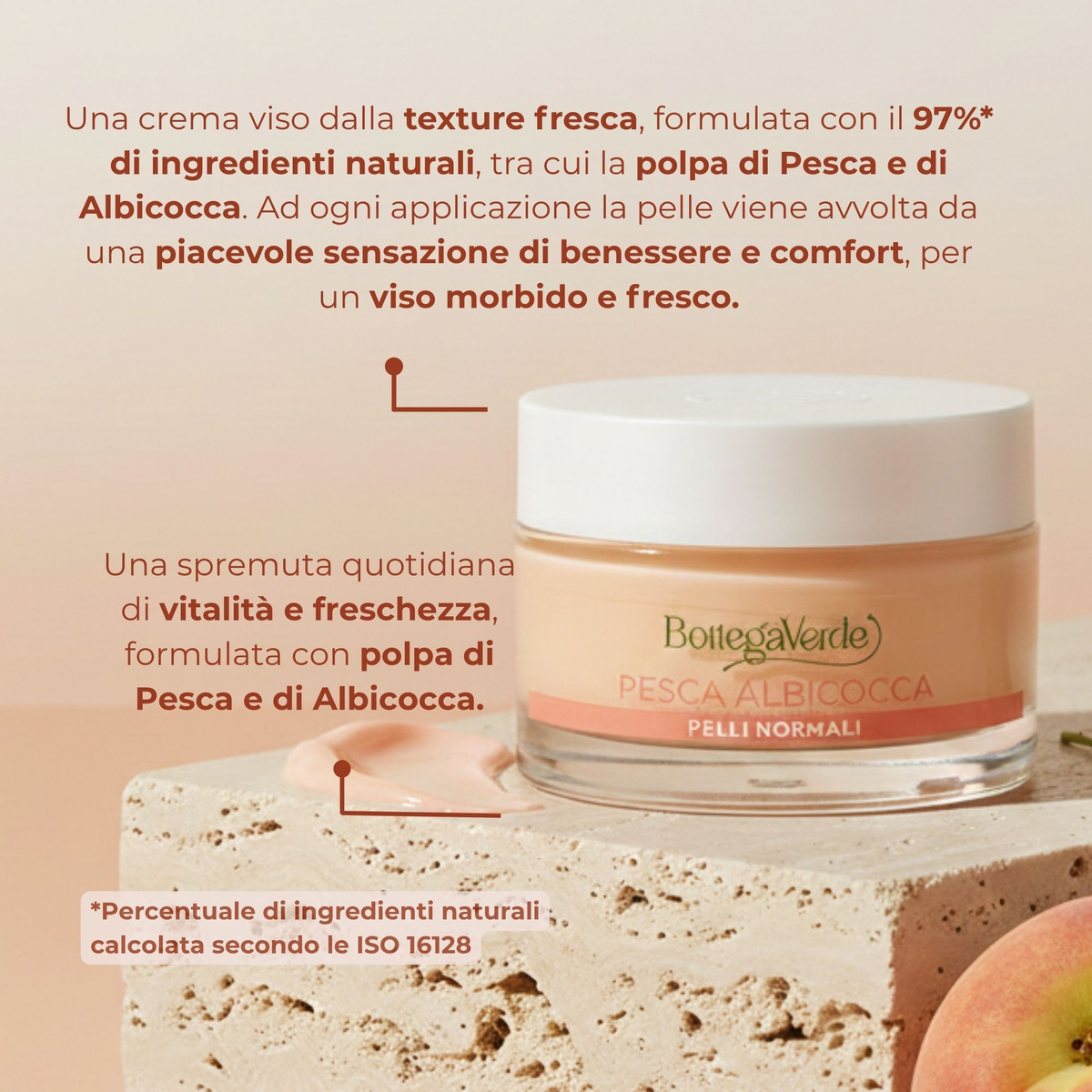 Crema fresca idratante - Pesca e Albicocca - idrata sublima - pelli normali