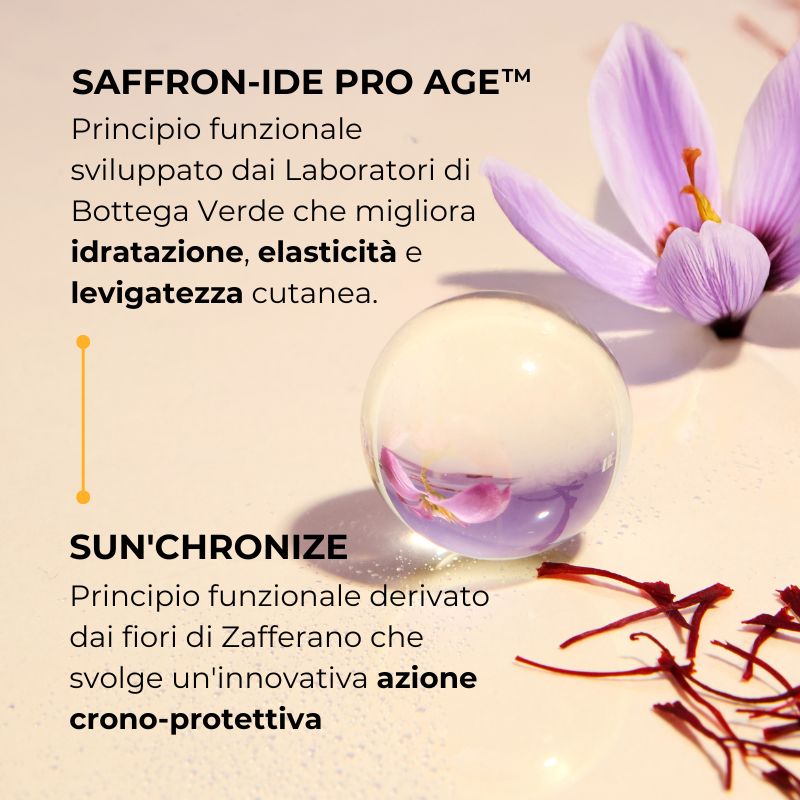 Pistilli di Zafferano - Il Siero oro - Concentrato viso antiet&agrave; globale 10 azioni - con SAFFRON-IDE PRO AGE<TM/> con Ceramidi e iperfermentato di Zafferano