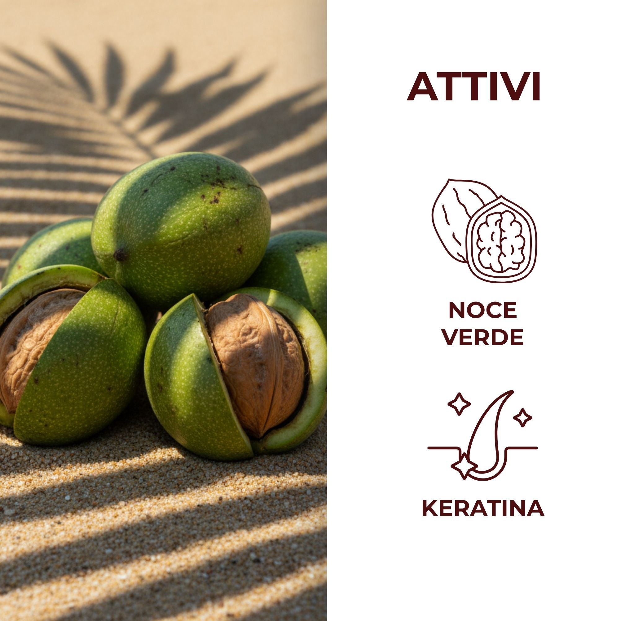 Sol Capelli - Noce verde e Keratina - Spray solare - protettivo anti-crespo - con olio di Noce verde e Keratina - con filtro UVA/UVB - capelli stressati da sole, mare e cloro