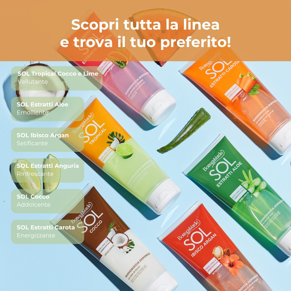 SOL Tropical - Bagnodoccia doposole - vellutante - con latte di Cocco ed estratto di Lime (400 ml) - non lava via l'abbronzatura