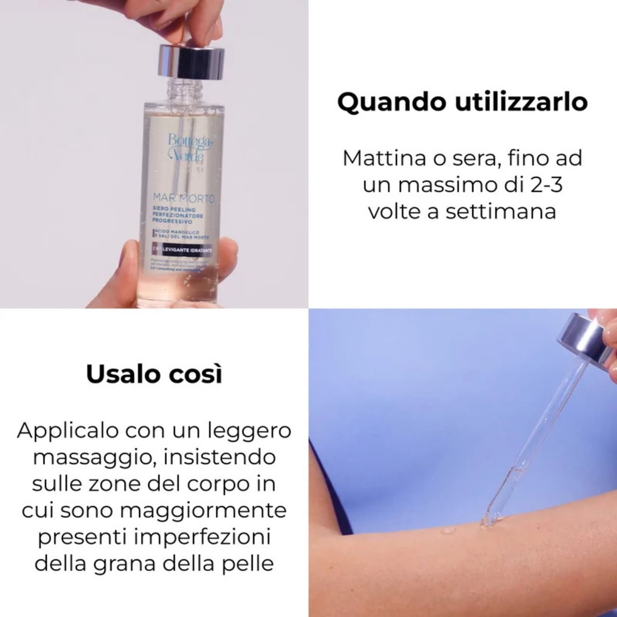 MAR MORTO - Siero peeling - perfezionatore progressivo - acido Mandelico e Sali del Mar Morto - azione perfezionatrice progressiva - 2 in 1 levigante e idratante