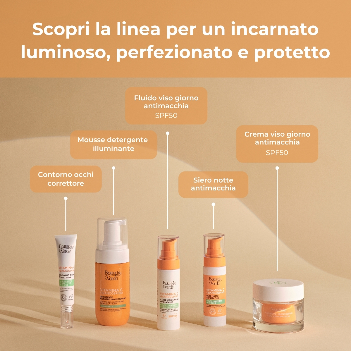 Vitamina C + Biancospino - Siero notte viso e mani - antimacchia - con Vitamina C, Biancospino e Cybright - riduce e previene le macchie