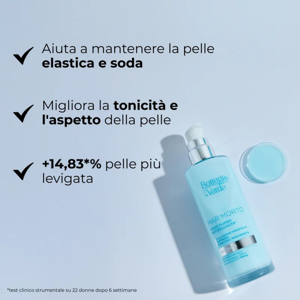MAR MORTO - Siero fluido anticellulite* - Collagene vegetale, Caffeina e Sali del Mar Morto - rassodante