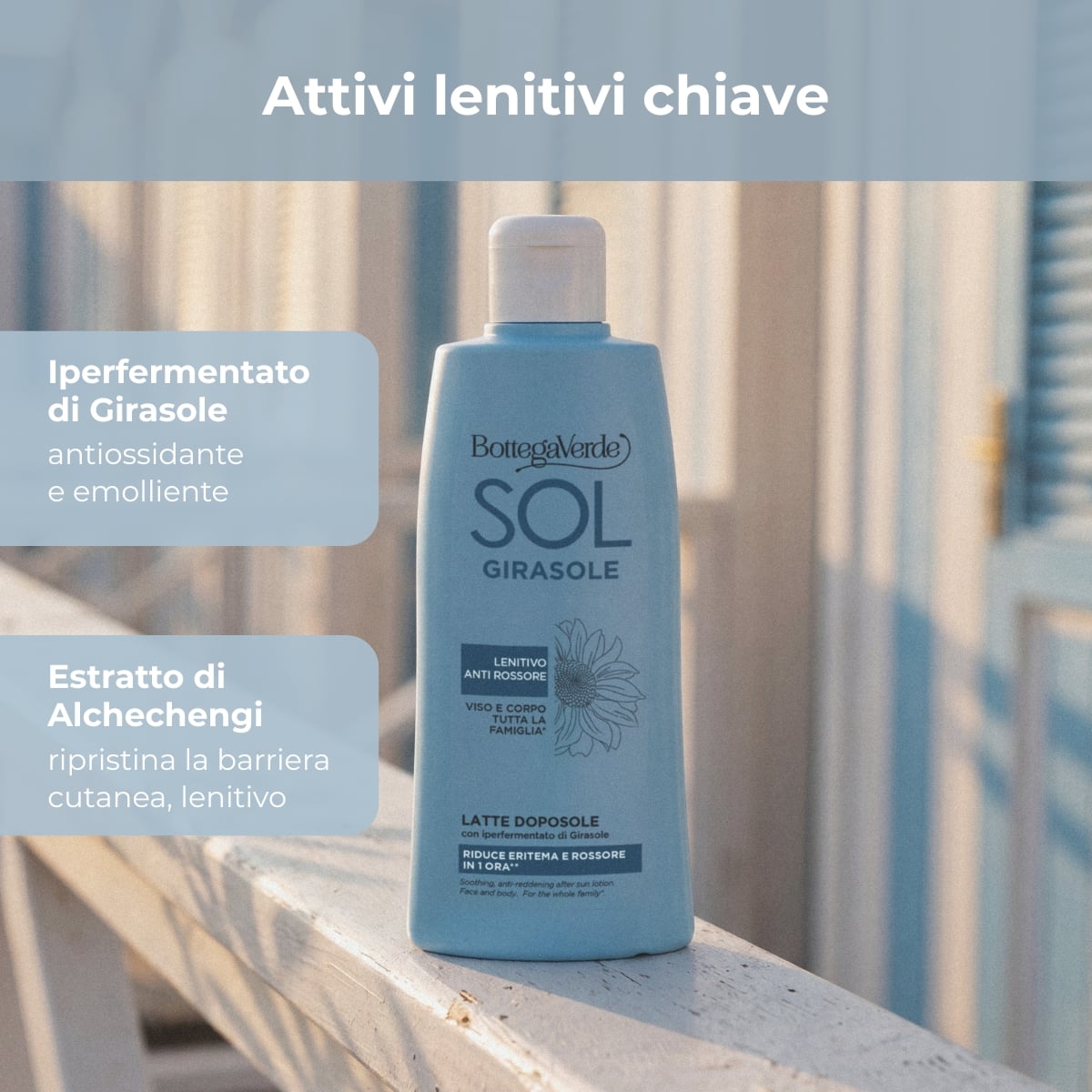 SOL Girasole - Doposole lenitivo anti rossore - viso e corpo - con iperfermentato di Girasole di Tenuta Bottega Verde