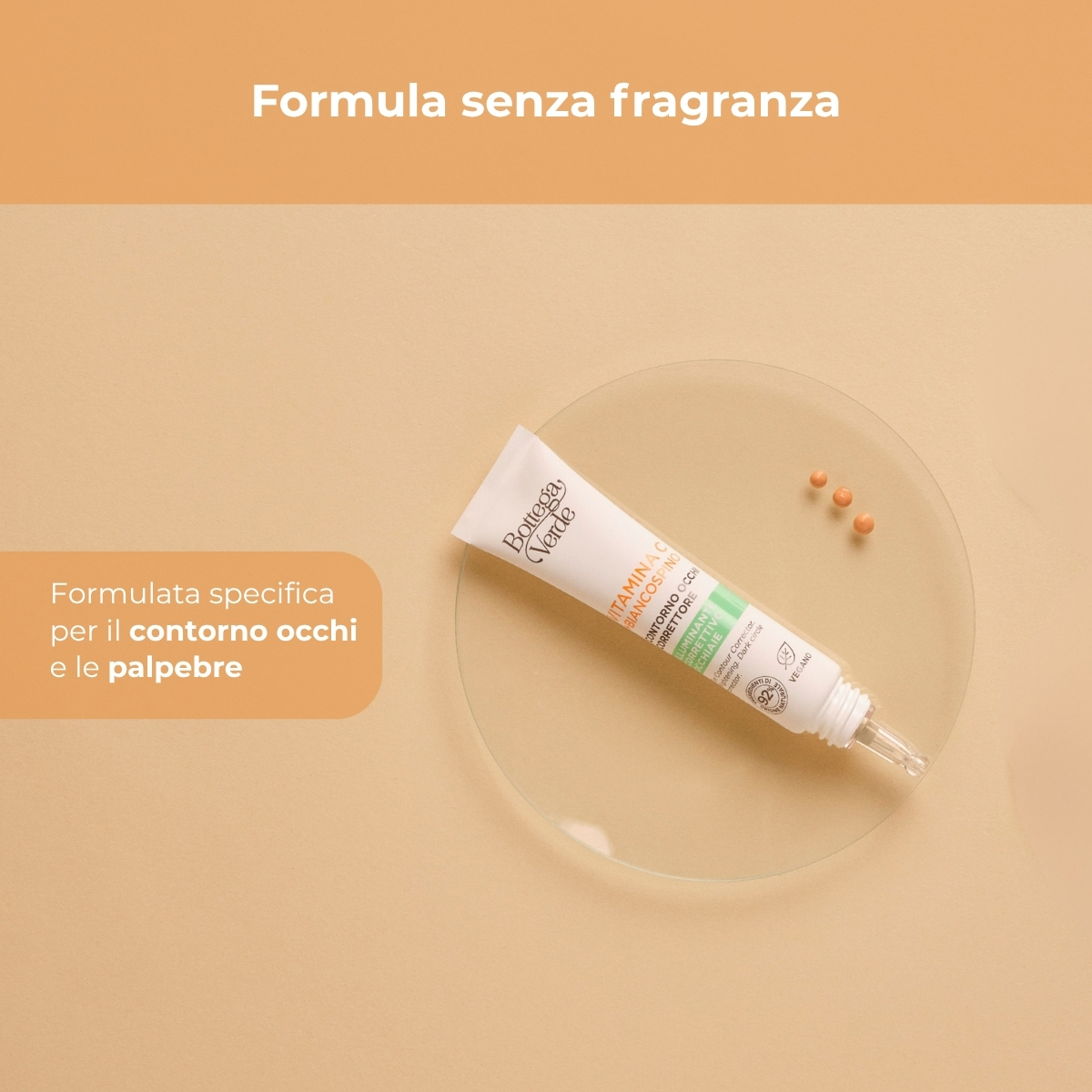 Vitamina C + Biancospino - Contorno occhi correttore - con Vitamina C, Biancospino e Caffeina - illuminante correttivo occhiaie