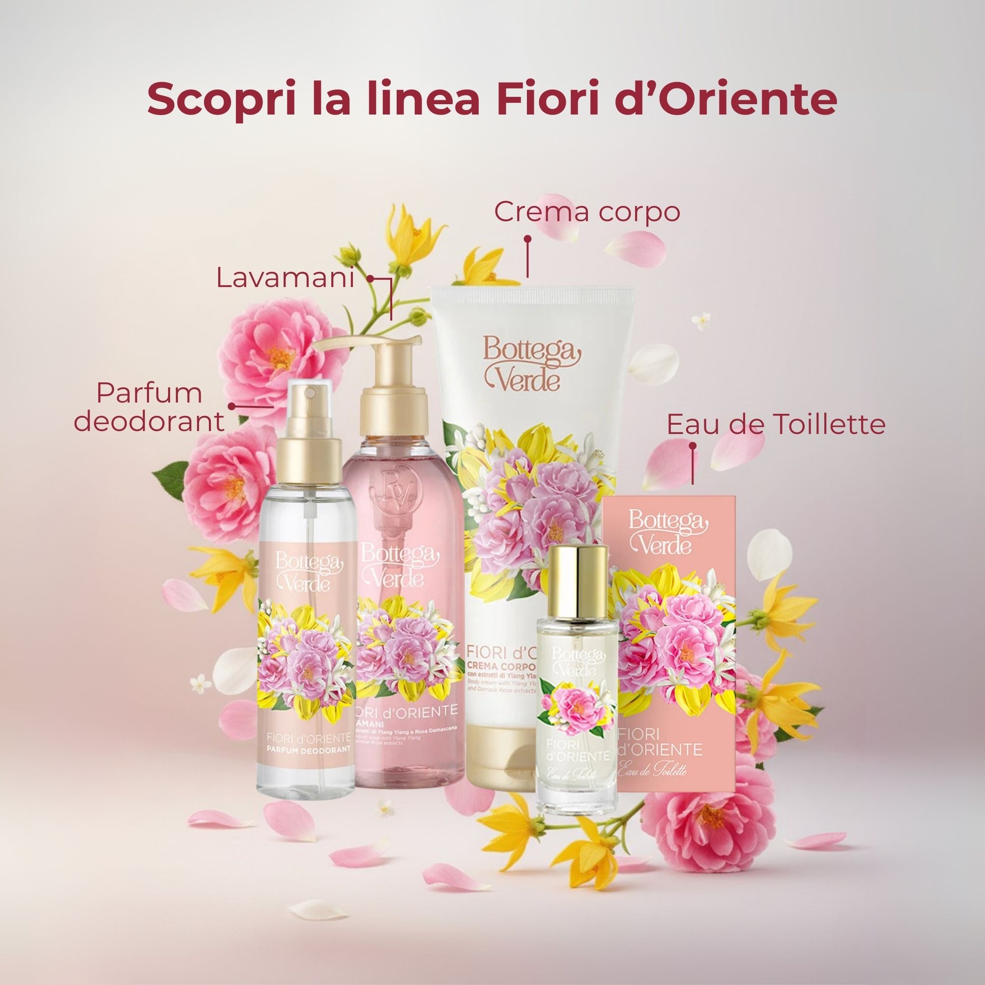Fiori d'Oriente - Bagnodoccia con estratti di Ylang Ylang e Rosa damascena