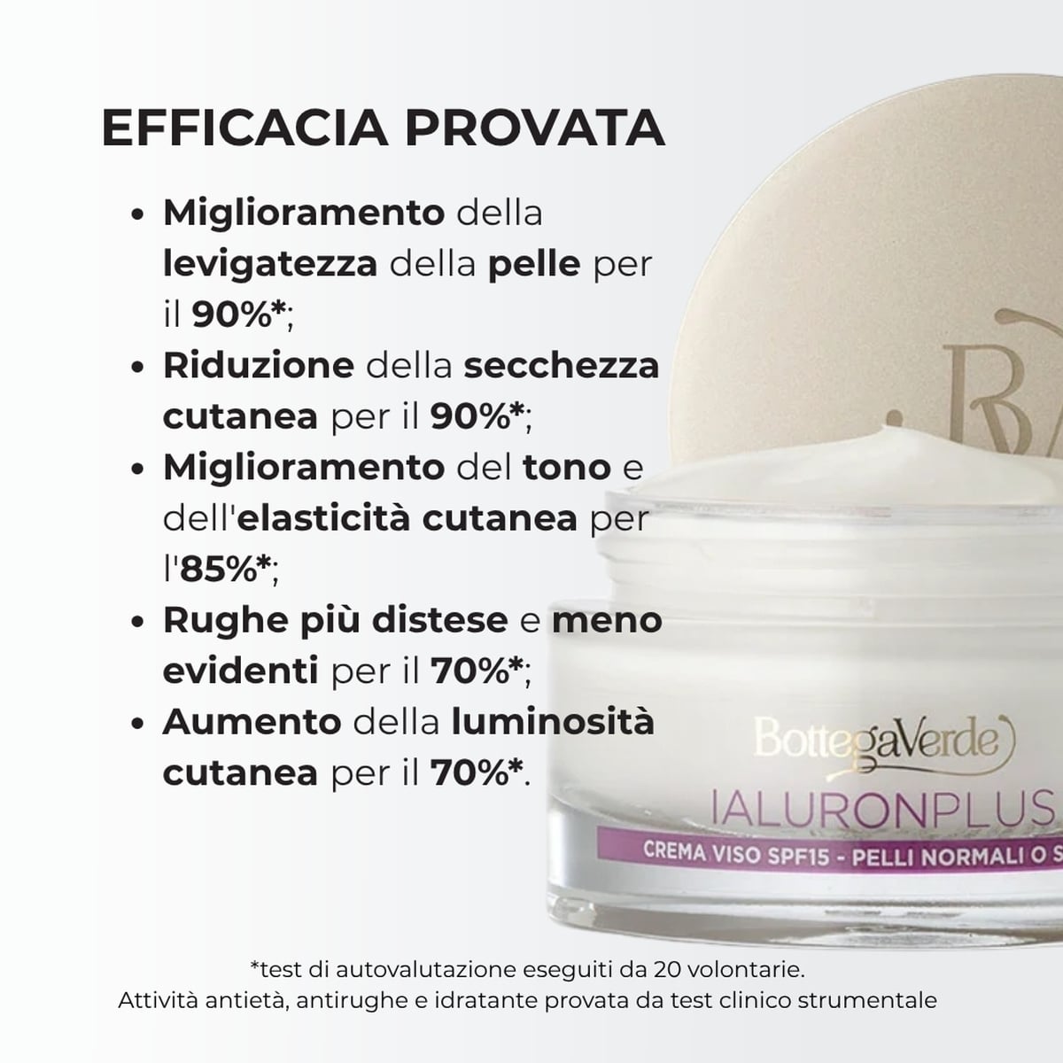Ialuron Plus - Crema per il viso ricompattante, effetto filler*, con acido Ialuronico ed estratti di fiori Bianchi - pelli normali o secche
