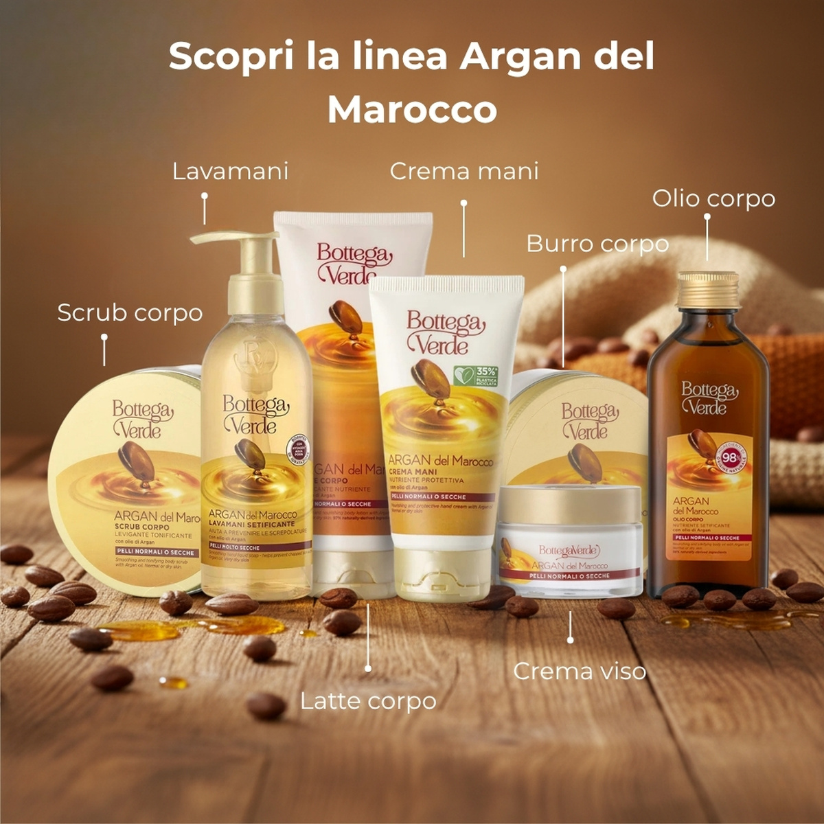 Argan del Marocco - Burro corpo - nutriente protettivo - con olio di Argan - pelli normali o secche