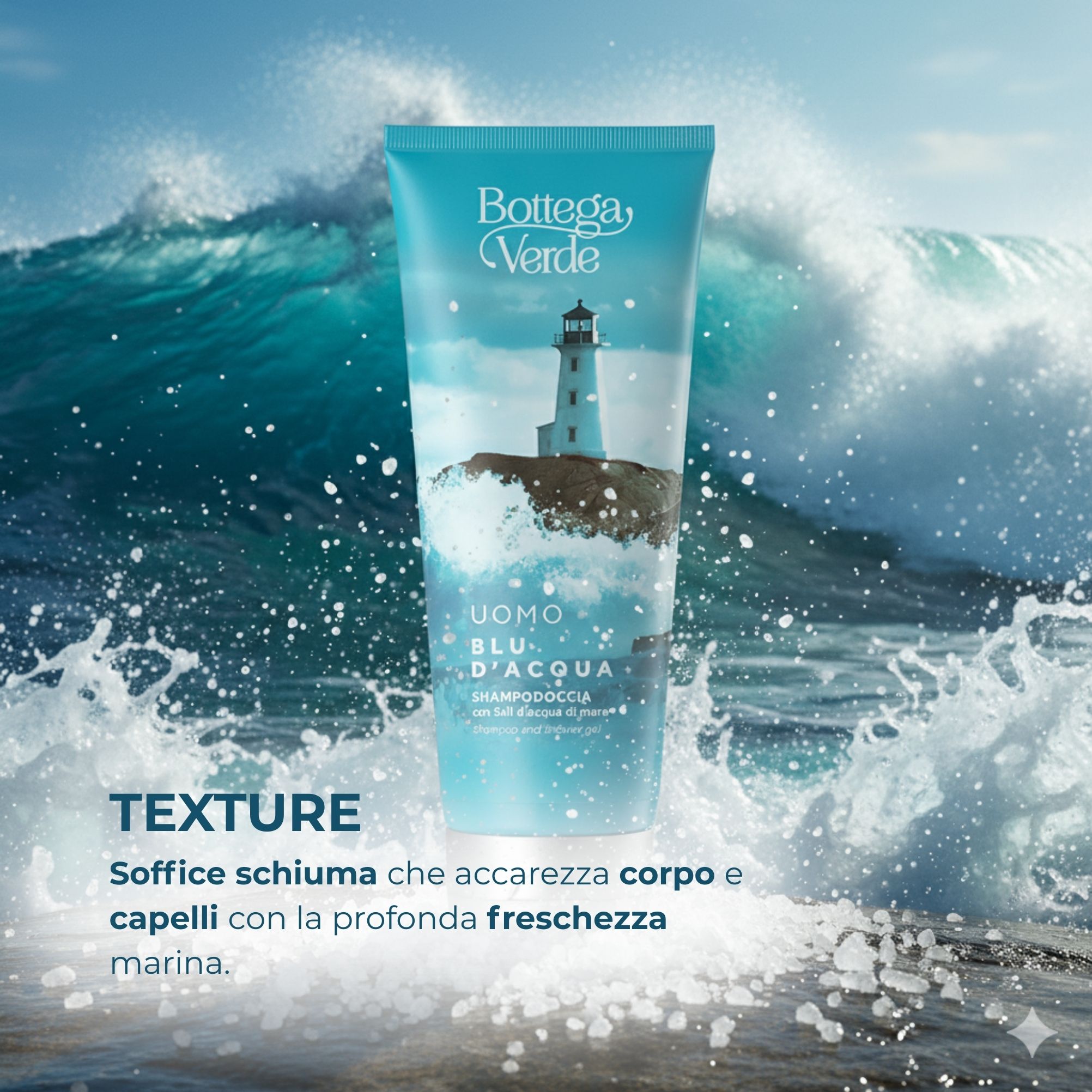 UOMO - Blu d'Acqua - Shampodoccia con sali d'acqua di mare