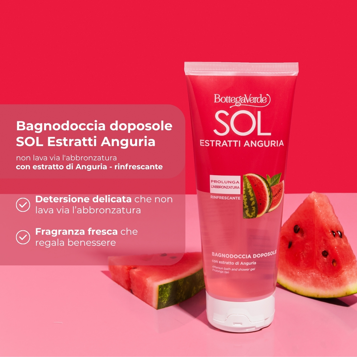 SOL Estratti Anguria - Bagnodoccia doposole - rinfrescante - con estratto di Anguria - prolunga l'abbronzatura