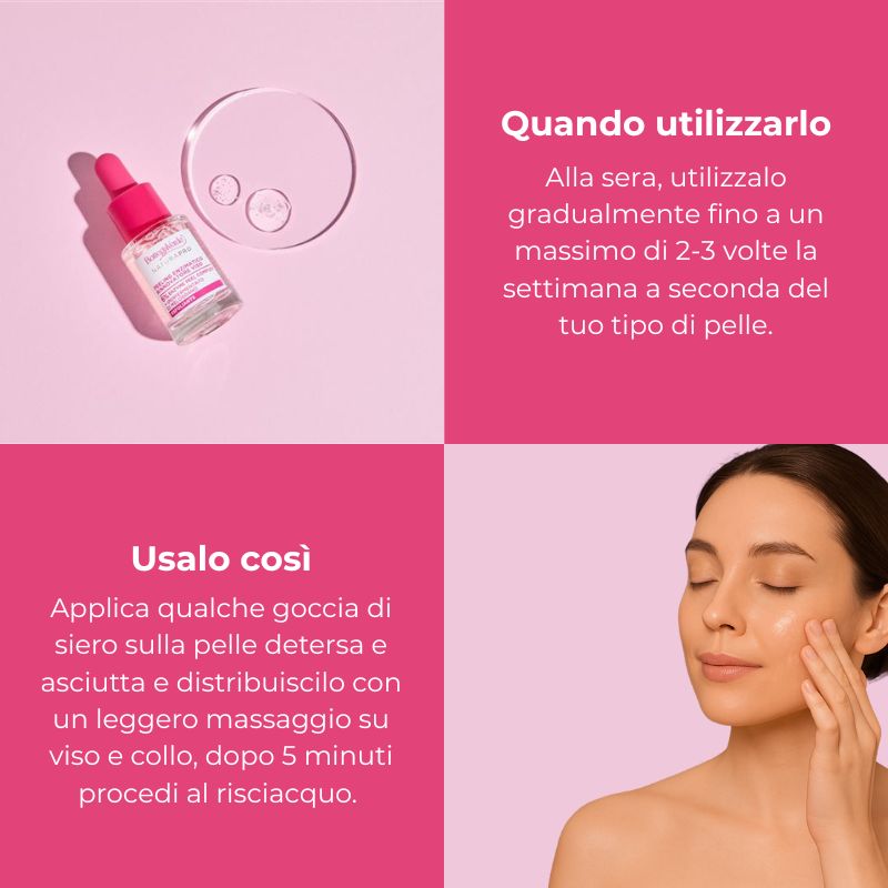 Peeling enzimatico rinnovatore - concentrato viso - con 6% Enzyme Peel complex e iperfermentato di Melograno di Tenuta Bottega Verde - esfoliante