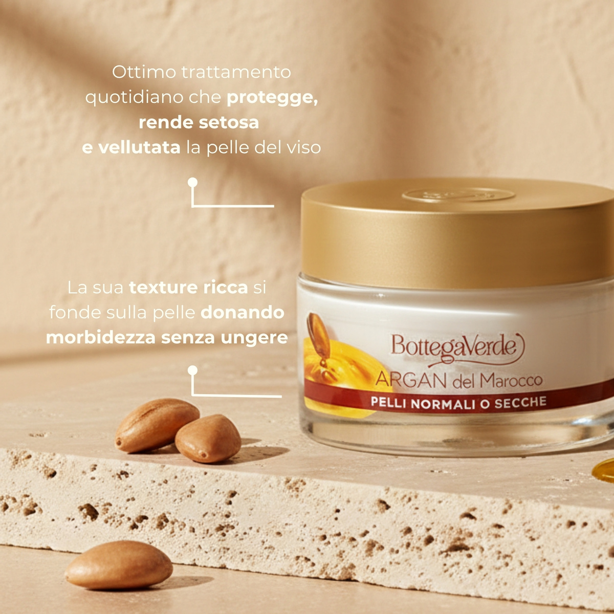 Argan del Marocco - Crema  viso - antiet&agrave; nutriente - con olio di Argan - pelli normali o secche