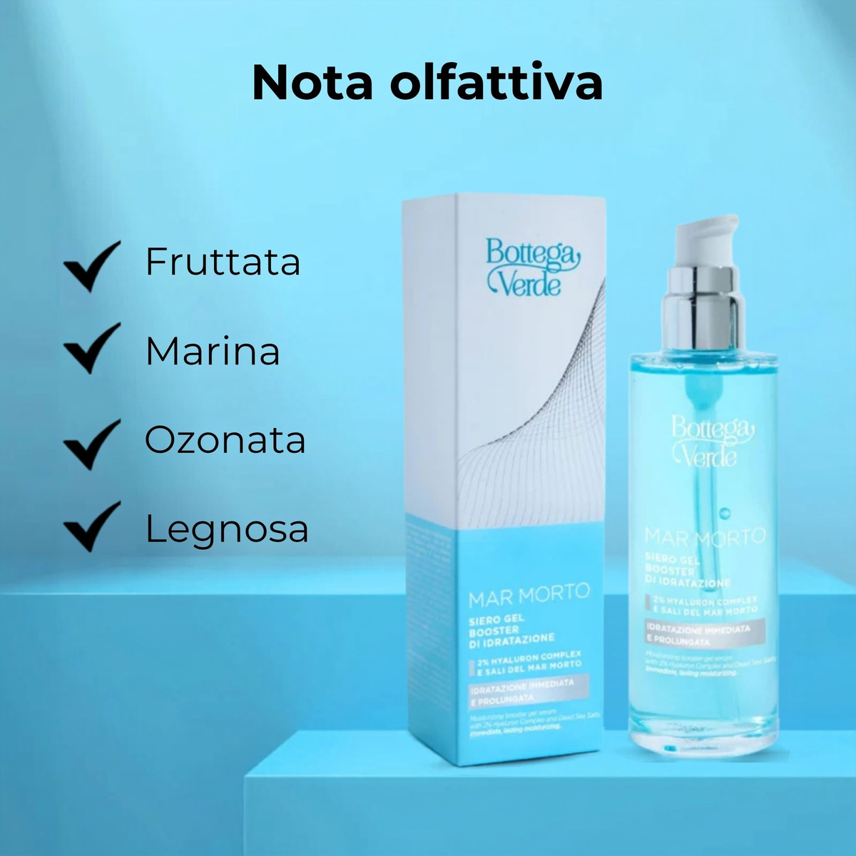 Mar Morto - Siero gel booster di idratazione - con Hyaluron Complex e Sali del Mar Morto - idratazione immediata e prolungata
