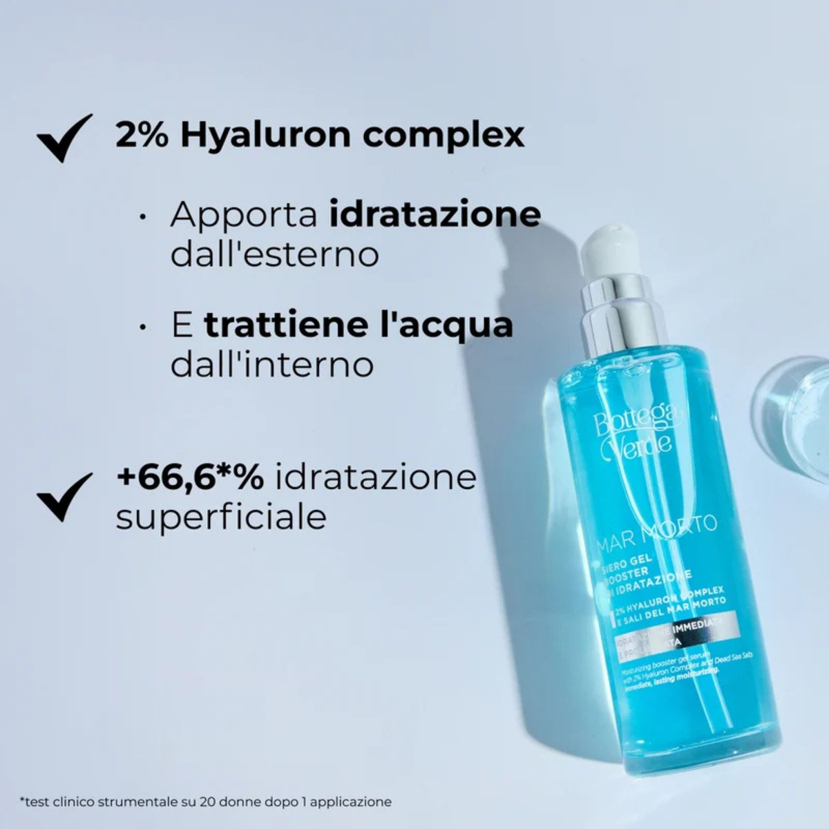 Mar Morto - Siero gel booster di idratazione - con Hyaluron Complex e Sali del Mar Morto - idratazione immediata e prolungata